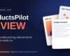 ProductsPilot review cover with sample planner, wall art and budget template files