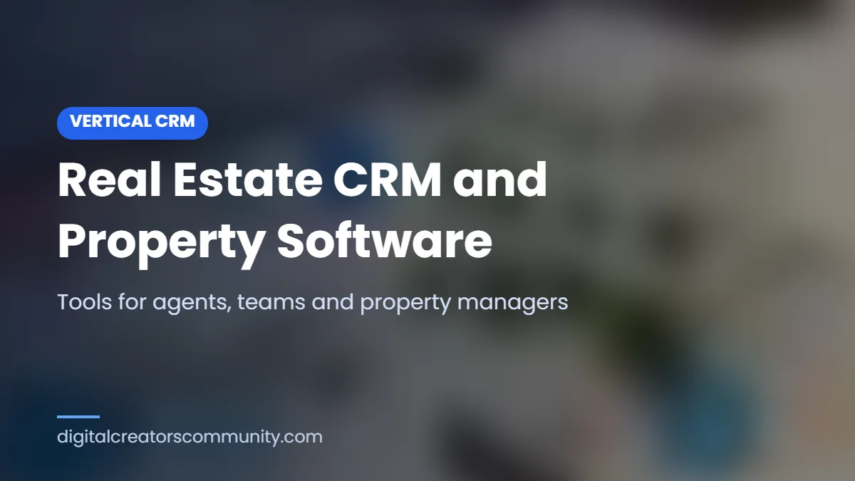 Cover image for a guide to real estate CRM and property management software
