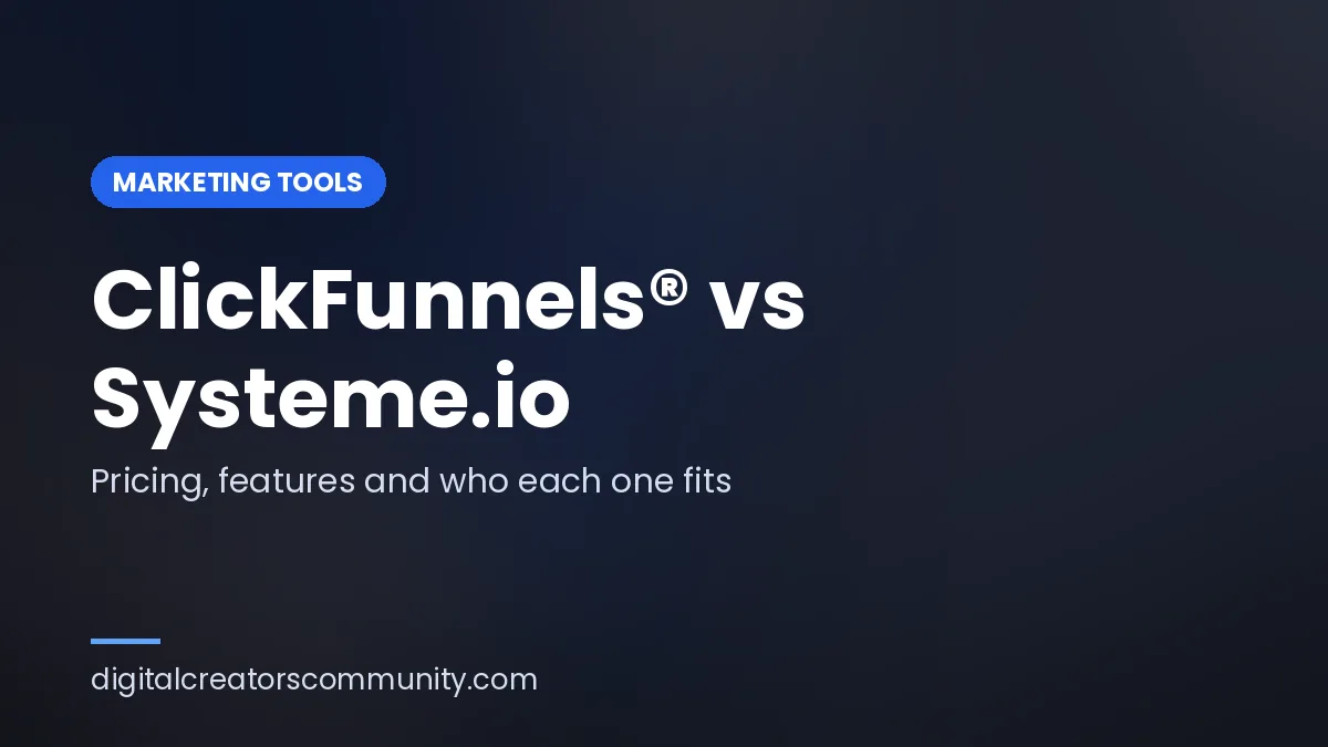 Cover image for a ClickFunnels® vs Systeme.io comparison