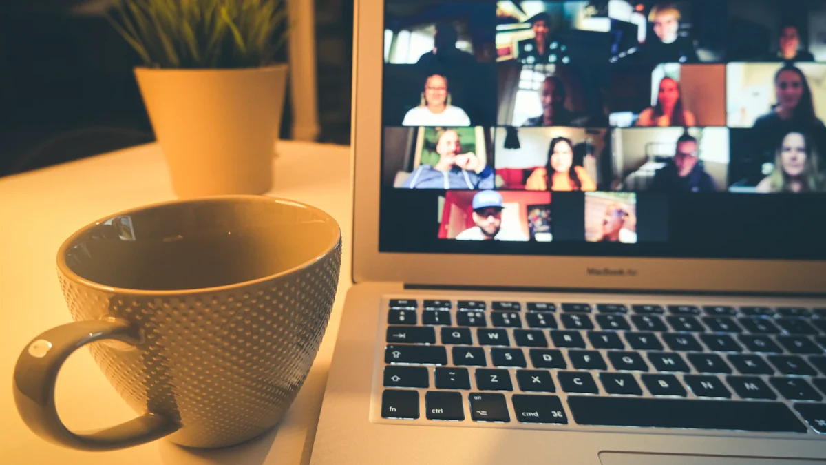 Skool vs Circle: 6 Differences in Pricing, Fees and Features 2 Laptop showing a group video call with online community members